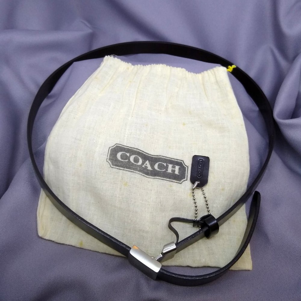Like New Genuine Leather Black Coach Belt, Unique Style, Vintage (90s) 19"to 32"